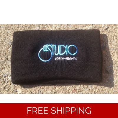 Le Studio Black Winter Headband W & B Front Logo M/H